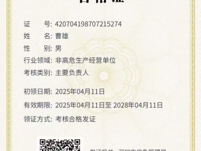 非高危生产经营单位主要负责人